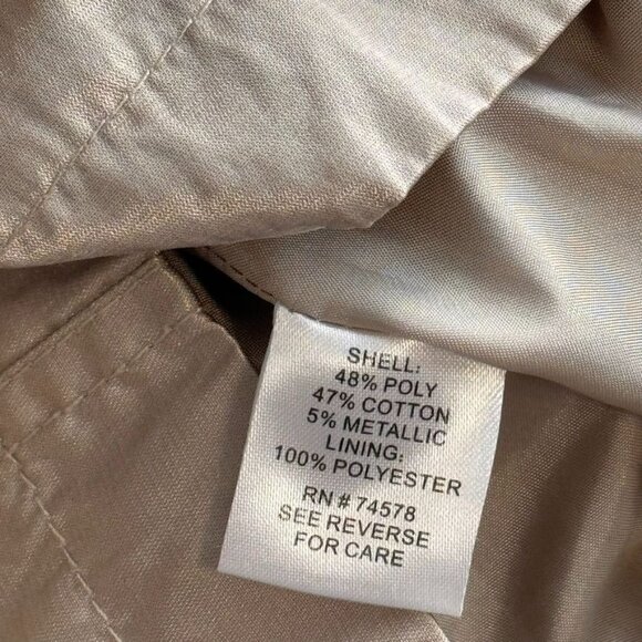 Cache Womens Beige Metallic Jacket coat size Small Nylon crinkle pockets - Picture 11 of 11